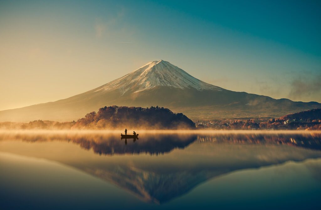 Mount Fuji in Honshu Island, Japan