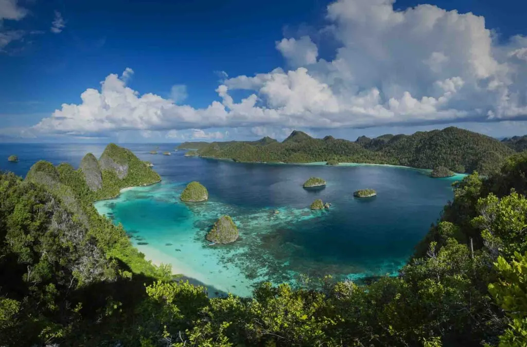 Panorama marine reserve Raja Ampat in New Guinea