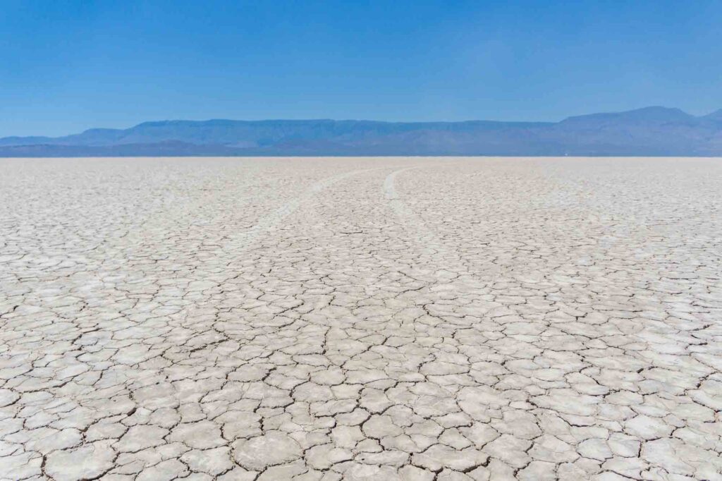 Salt cracked in Alvord Desert in the USA