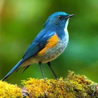 Himalayan bluetail bird on the branch