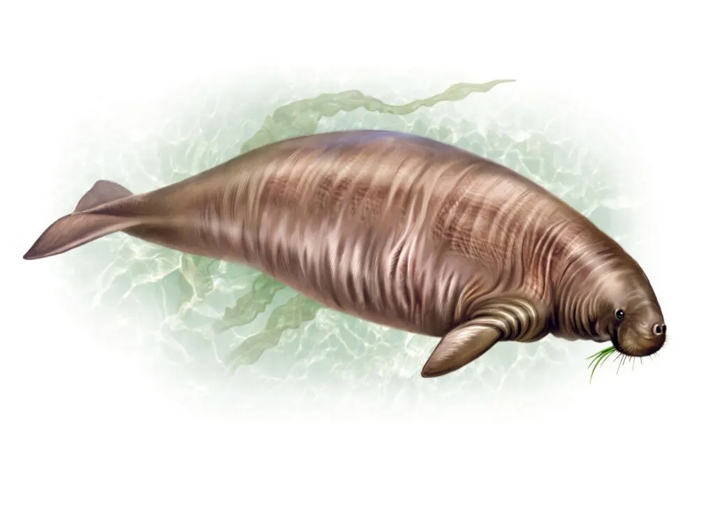 Illustration of an extinct Steller's sea cow